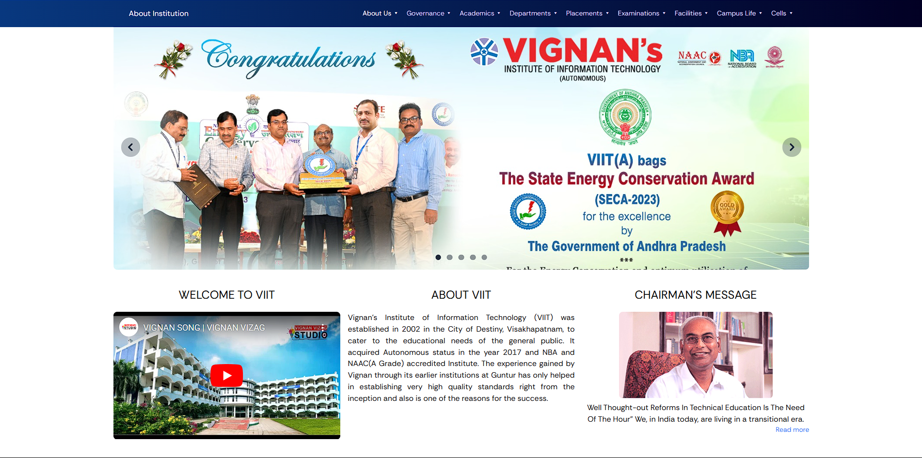 About Institution Page